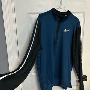 Nike Running Dri-Fit Premier, Mens L 3/4 zip, blue/black
